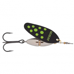 Блесна SIBBEAR вращающаяся Pulsaro №1 L 45 мм, W 3.0 гр C Black with Shartreuse Dots