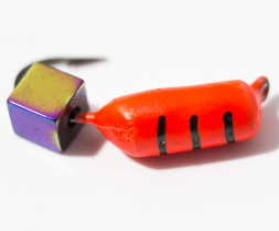 Мормышка вольфрамовая Condor Столбик с кубиком Хамелеон красный, 1,5 мм 15 шт