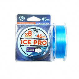 Шнур плетёный Zander Master ICE PRO 0.10 45 м 8X тёмно-голубой