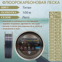 Леска SPRUT Skyline Fluorocarbon Composition EvoTech Classic Titan 0.285 100м