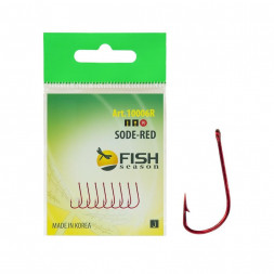 Крючок FISH SEASON Sode-ring №7 Red 8шт 10006-R07F