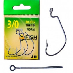 Крючок FISH SEASON FS Worm №2/0 4шт офсет. 3312-0042F