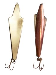 Блесна зимняя Бор Плюс двусторонняя 1 с подвес. тр. ник/медь