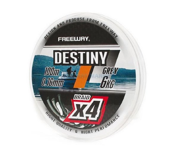 Леска плетеная FREEWAY Destiny Gray FWx4 0.1 8lb 3.6кг